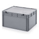 Solid bin AED86.42HG with lid and closed handles - 800x600x440 mm